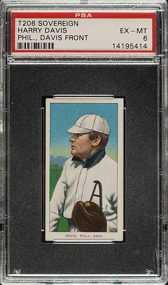 1909-1911 T206 White Border Harry Davis (Davis on Front) PSA EX-MT 6 - Sovereign 350 Back