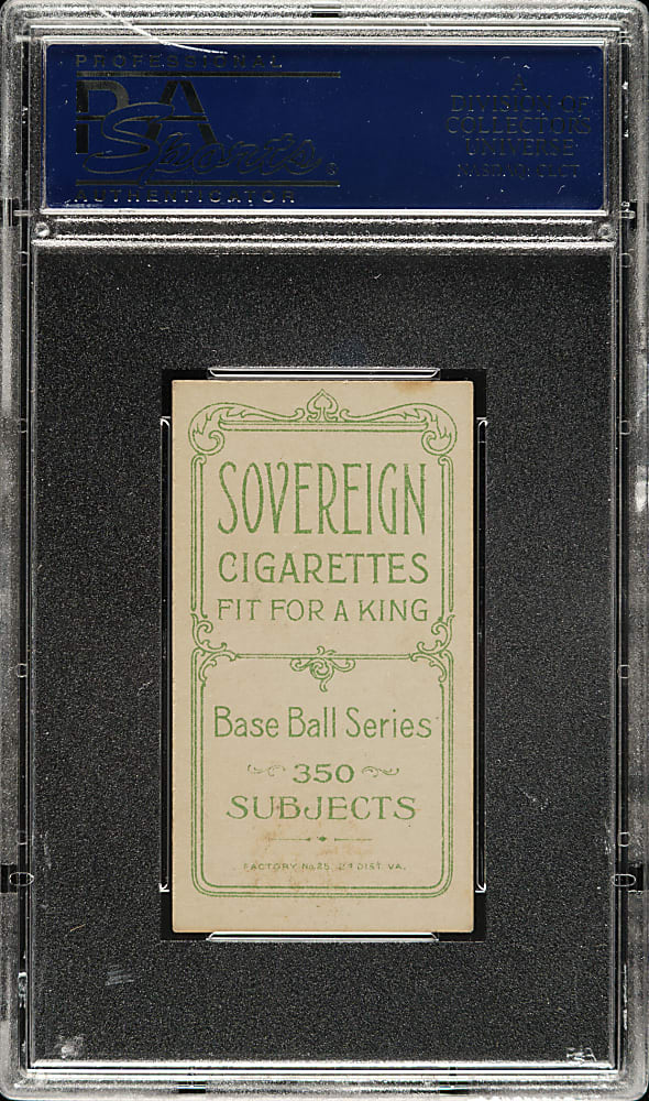 1909-1911 T206 White Border Harry Davis (Davis on Front) PSA EX-MT 6 - Sovereign 350 Back