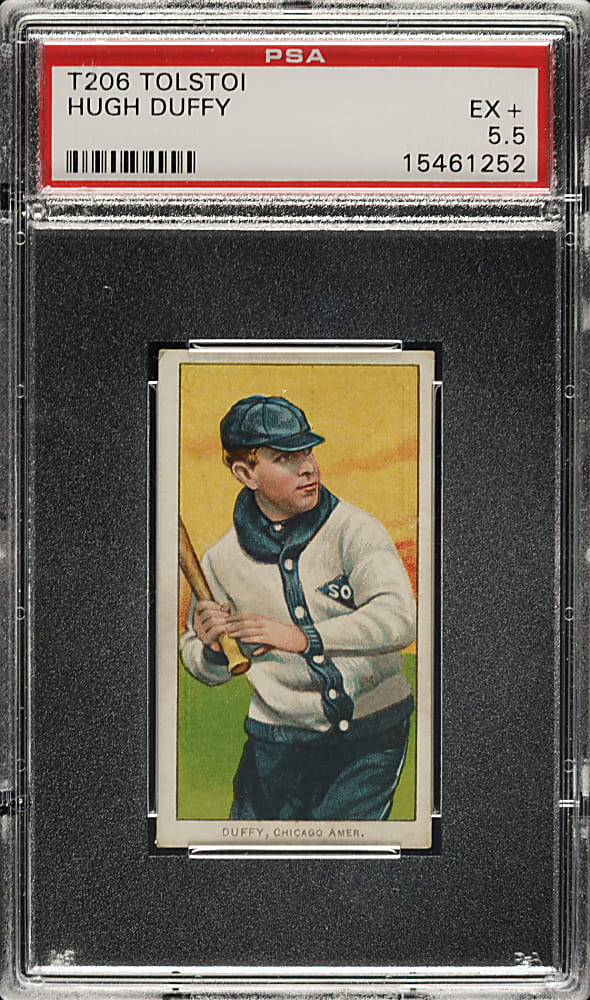 1909-1911 T206 White Border Hugh Duffy PSA EX+ 5.5 - Tolstoi Back