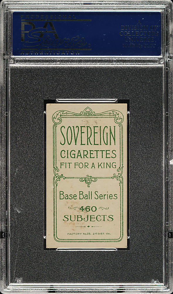 1909-1911 T206 White Border John McGraw Glove at Hip PSA EX+ 5.5 - Sovereign 460 Back