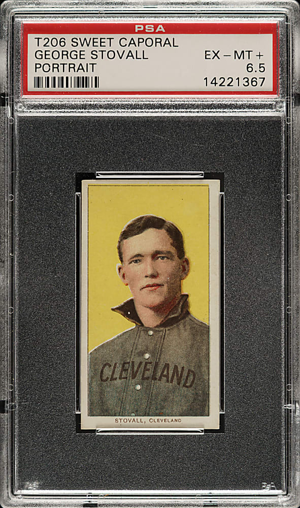 1909-1911 T206 White Border George Stovall Portrait PSA EX-MT+ 6.5