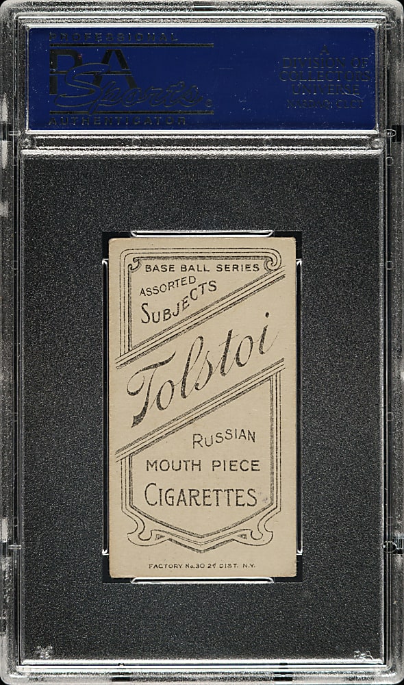 1909-1911 T206 White Border Sam Crawford with Bat PSA VG-EX+ 4.5 - Tolstoi Back