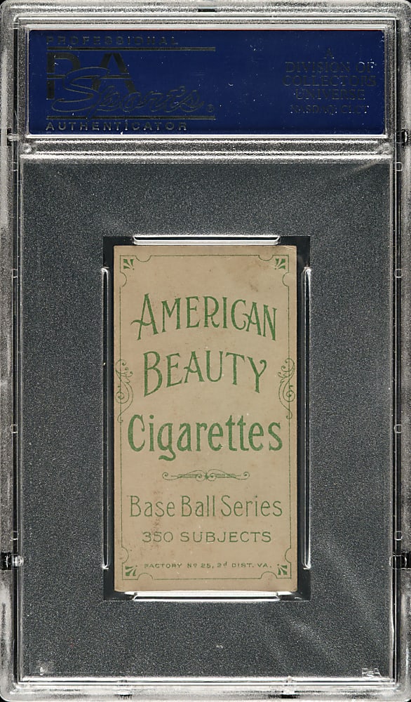 1909-1911 T206 White Border Johnny Evers with Bat, Chicago on Shirt PSA VG+ 3.5 - American Beauty 350 Back