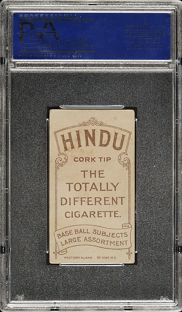 1909-1911 T206 White Border Joe Tinker Hands on Knees PSA VG 3 - Brown Hindu Back - 1 of 2 - Highest Graded!