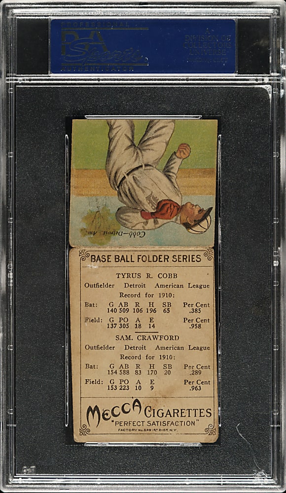 1911 T201 Mecca Double Folders Ty Cobb/Sam Crawford PSA VG-EX 4