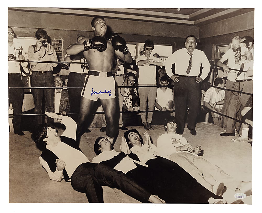 Muhammad Ali Signed Photograph with The Beatles - JSA