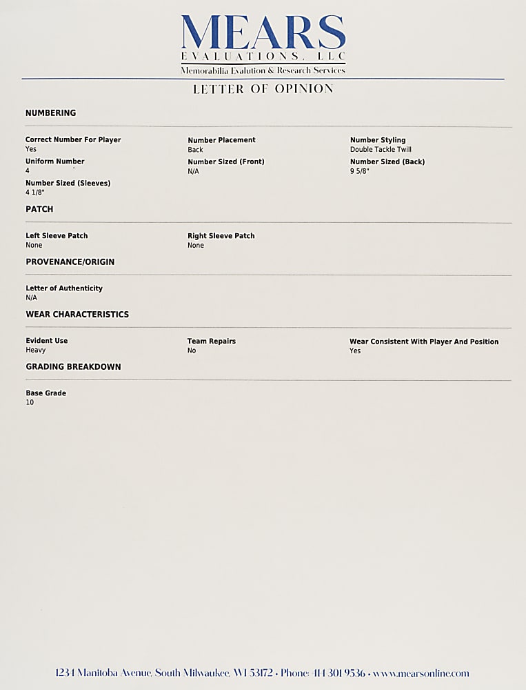 1972-1973 Bobby Orr Boston Bruins Game-Used Road Jersey MEARS A10