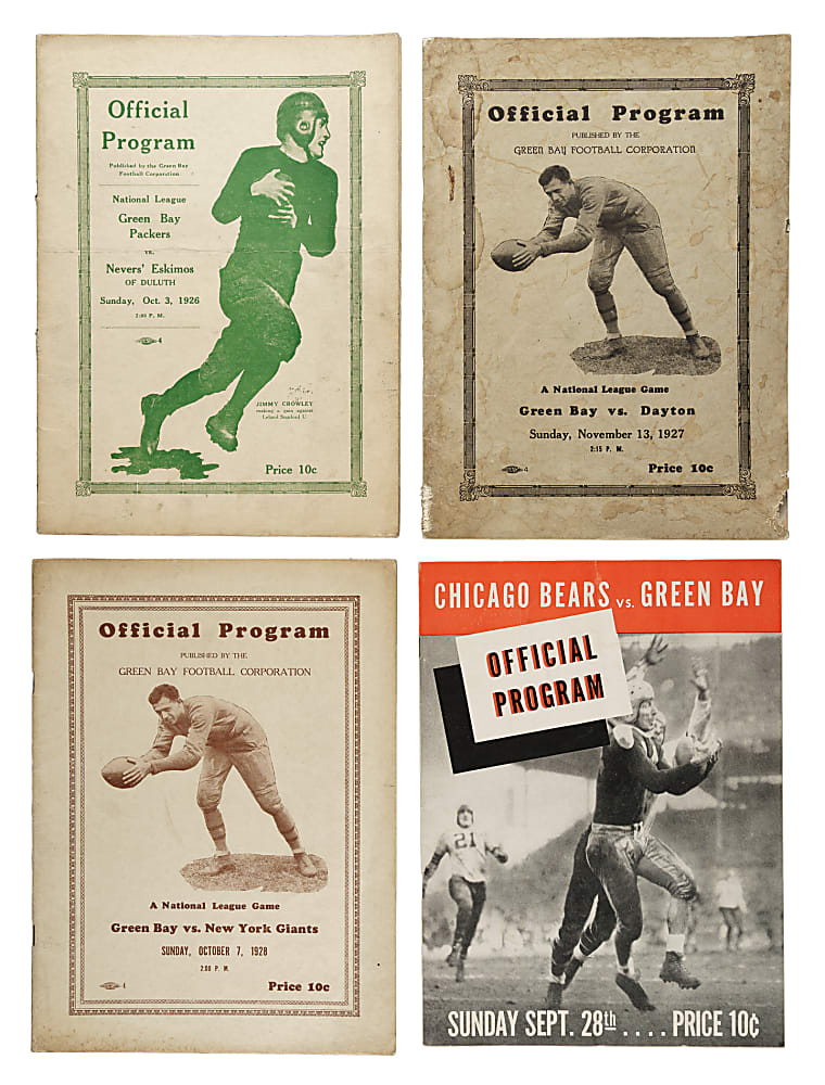 1926 to 1961 Green Bay Packers Program Collection Including 1961 NFL Championship Game (13)