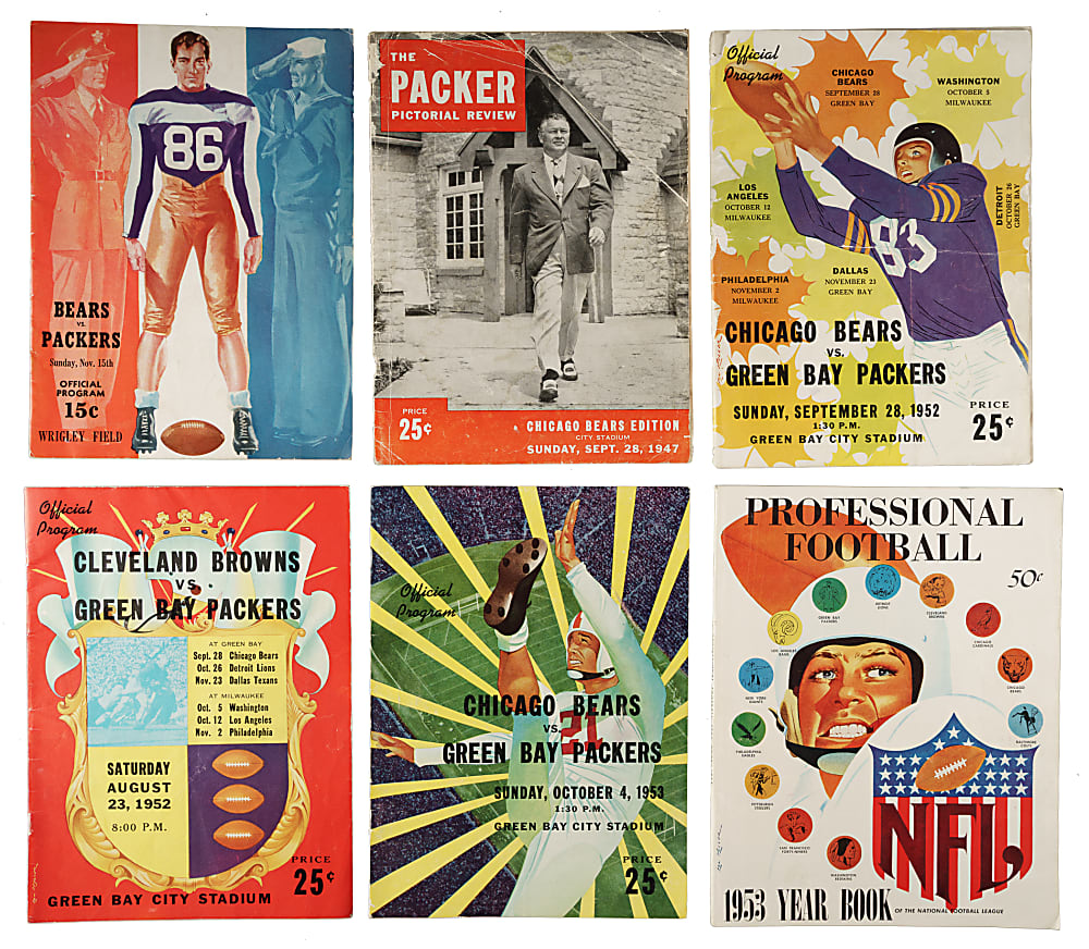 1926 to 1961 Green Bay Packers Program Collection Including 1961 NFL Championship Game (13)