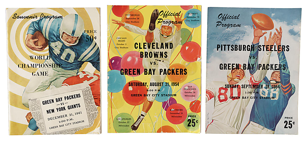 1926 to 1961 Green Bay Packers Program Collection Including 1961 NFL Championship Game (13)