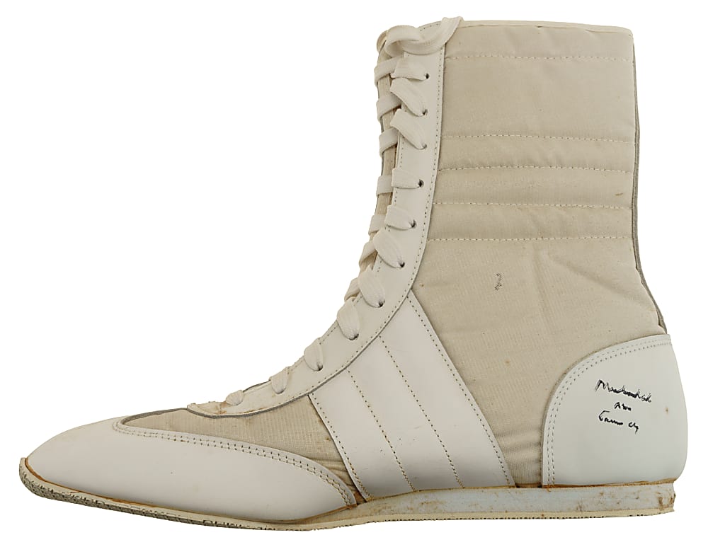 Muhammad Ali "AKA Cassius Clay" Twice-Signed Boot - JSA