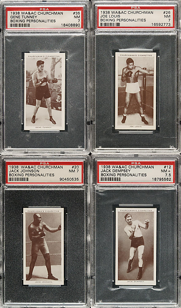1938 W. A. & A. C. Churchman "Boxing Personalities" PSA-Graded Complete Set (50)