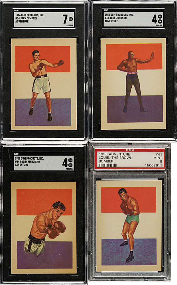 1956 Adventure Gum Complete Set (100) with 20 PSA- and SGC-Graded Cards Including Rare Max Schmeling PSA EX 5