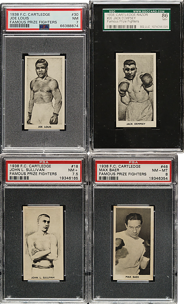 1938 F. C. Cartledge "Famous Prize Fighters" PSA- and SGC-Graded Near-Complete Set (48/50)