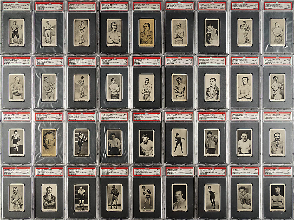 1938 F. C. Cartledge "Famous Prize Fighters" PSA- and SGC-Graded Near-Complete Set (48/50)