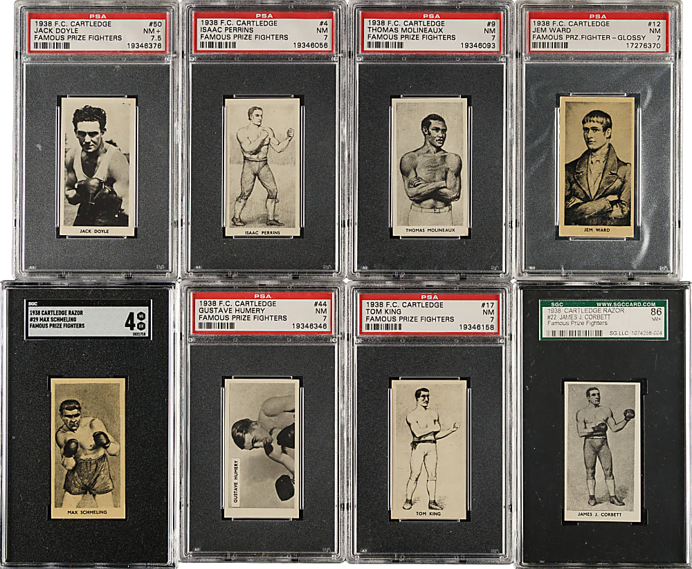 1938 F. C. Cartledge "Famous Prize Fighters" PSA- and SGC-Graded Near-Complete Set (48/50)