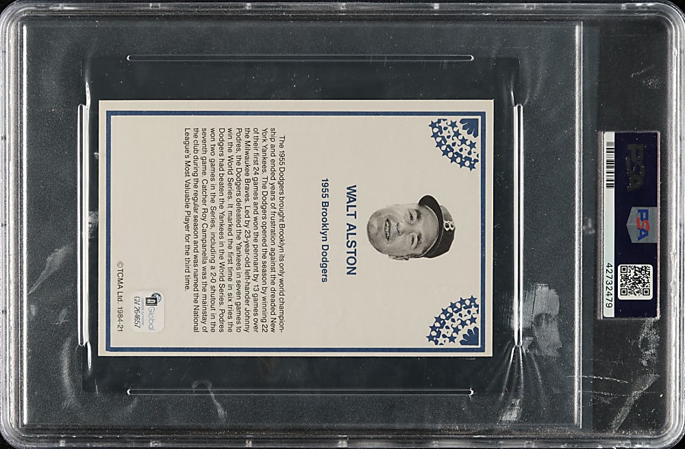 Signed 1984 TCMA Greats #21 Brooklyn Dodgers with Koufax, Reese, Snider, and Others - PSA/DNA