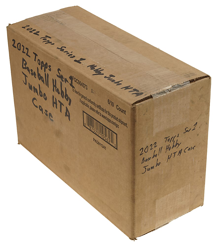 2022 Topps First Series Factory-Sealed Unopened Hobby Jumbo HTA Case (6 Boxes) - Cal Raleigh Rookie Year
