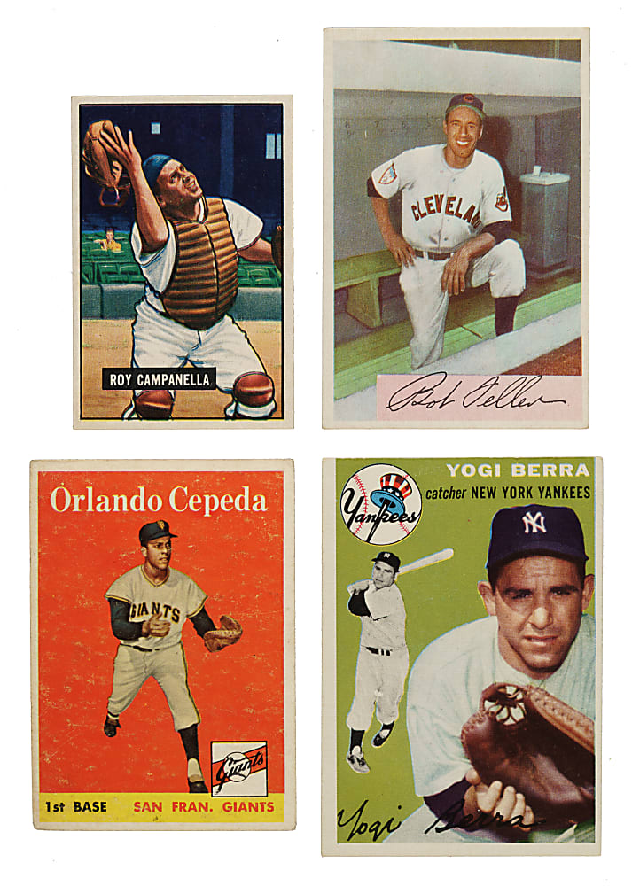 1950 to 1959 Topps and Bowman Shoebox Collection (614) Including 39 Hall of Famers