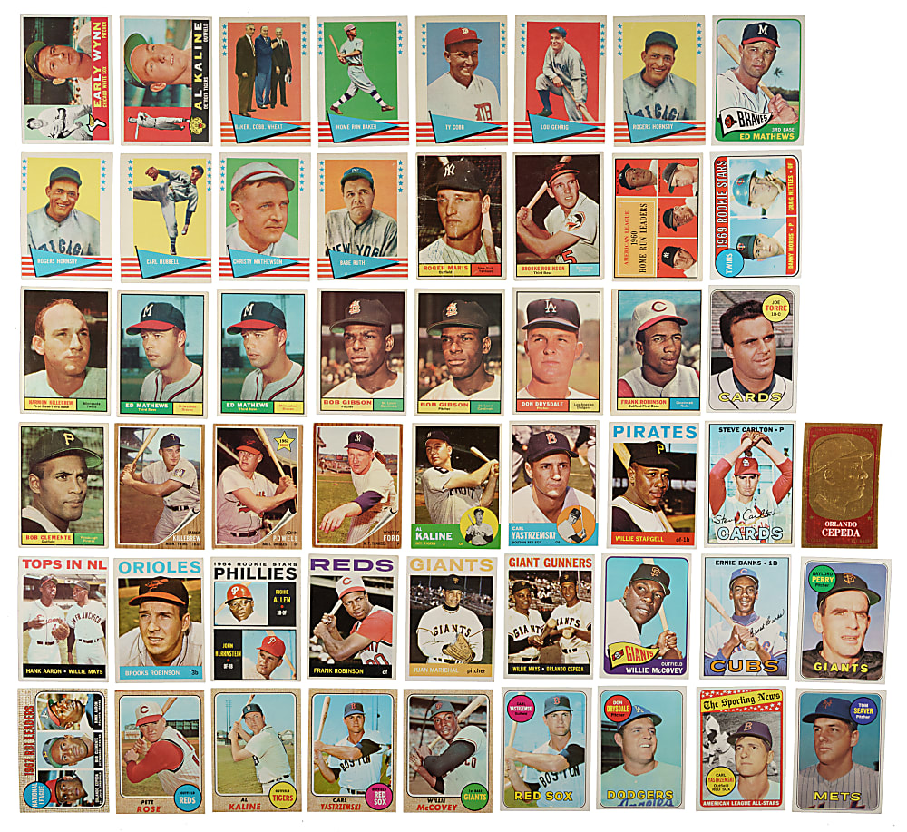 1960 to 1969 Topps and Fleer Shoebox Collection (774) Including 76 Hall of Famers
