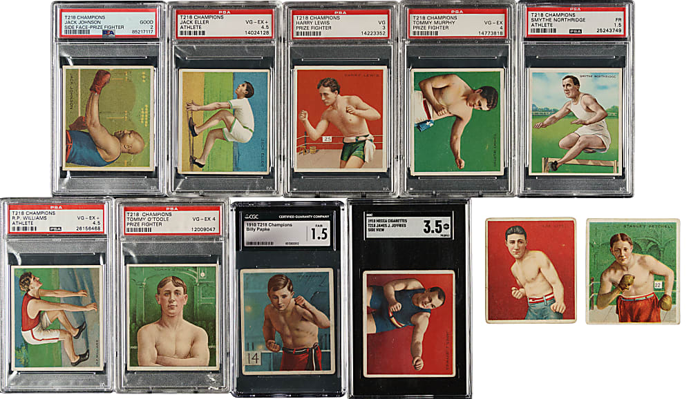 Circa 1910 T218 Mecca "Champion Athletes and Prize Fighters" Near-Complete Set (121/153)