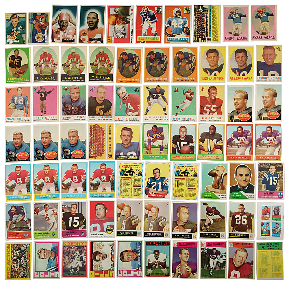 1950 to 1973 Topps, Bowman, and Philadelphia Football Shoebox Collection (1,938) Including 320 Hall of Famers