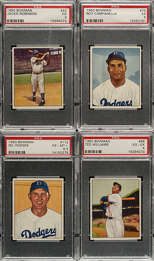 1950 Bowman Complete Set (252) Including 18 PSA-Graded Cards