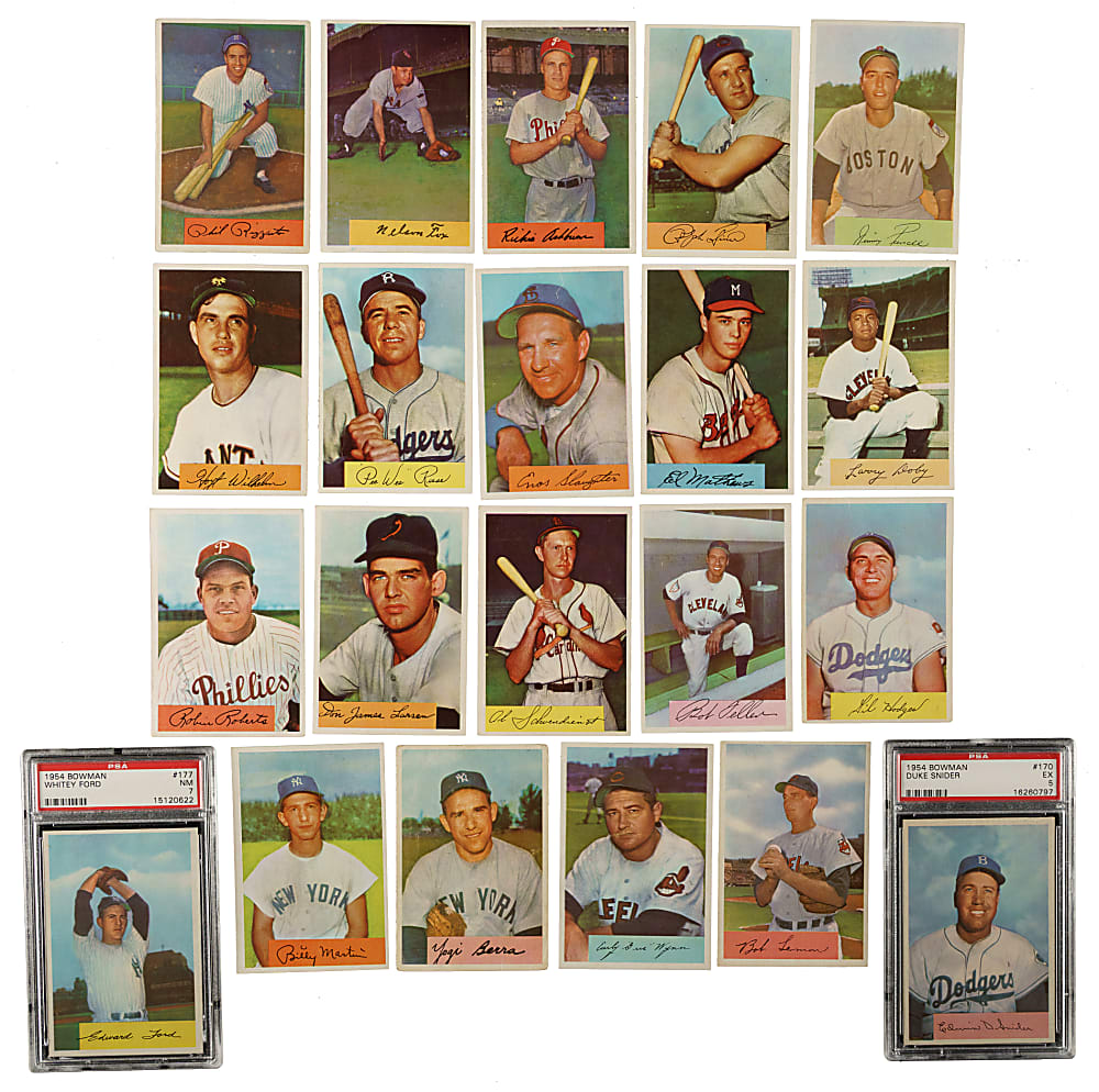 1954 Bowman Near-Complete Master Set (260/265) Including #66 Ted Williams PSA EX 5