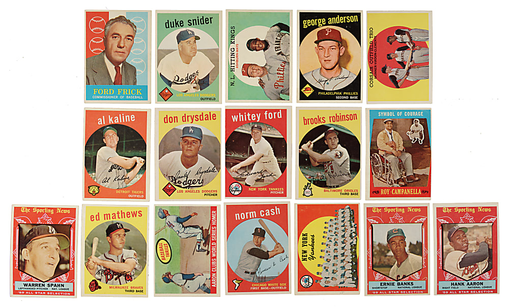 1959 Topps Complete Set (572) Including 18 PSA- and BVG-Graded Cards