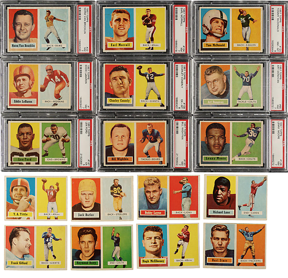 1957 Topps Football Complete Set (154) Including #138 Johnny Unitas Rookie PSA NM 7