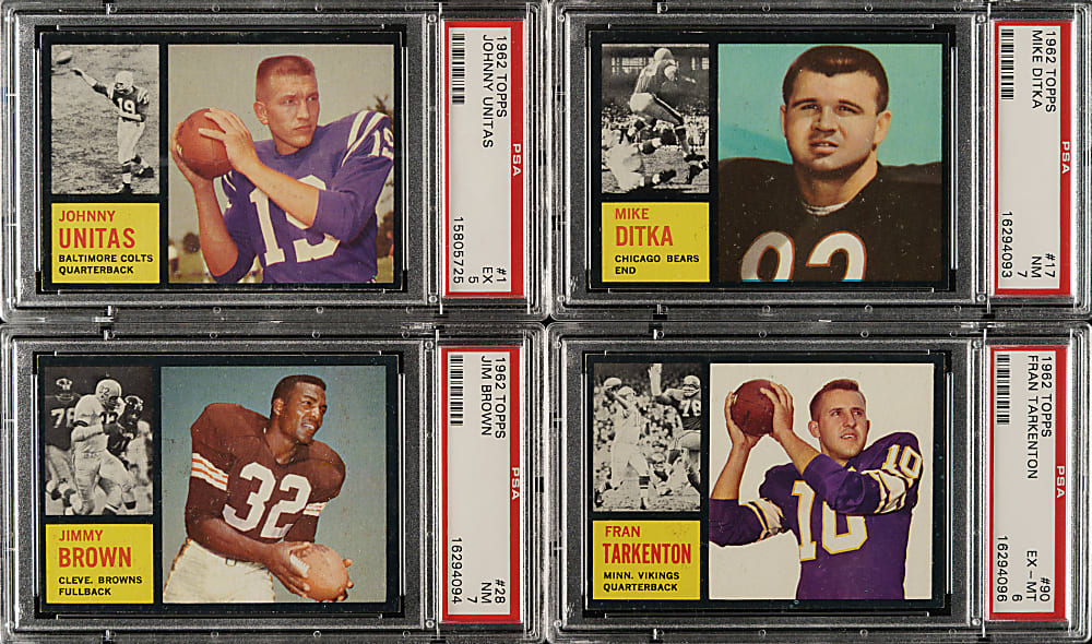 1962 Topps Football Complete Set (176) Including 14 PSA-Graded Cards