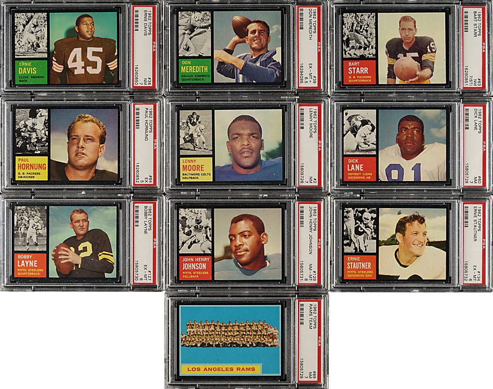 1962 Topps Football Complete Set (176) Including 14 PSA-Graded Cards