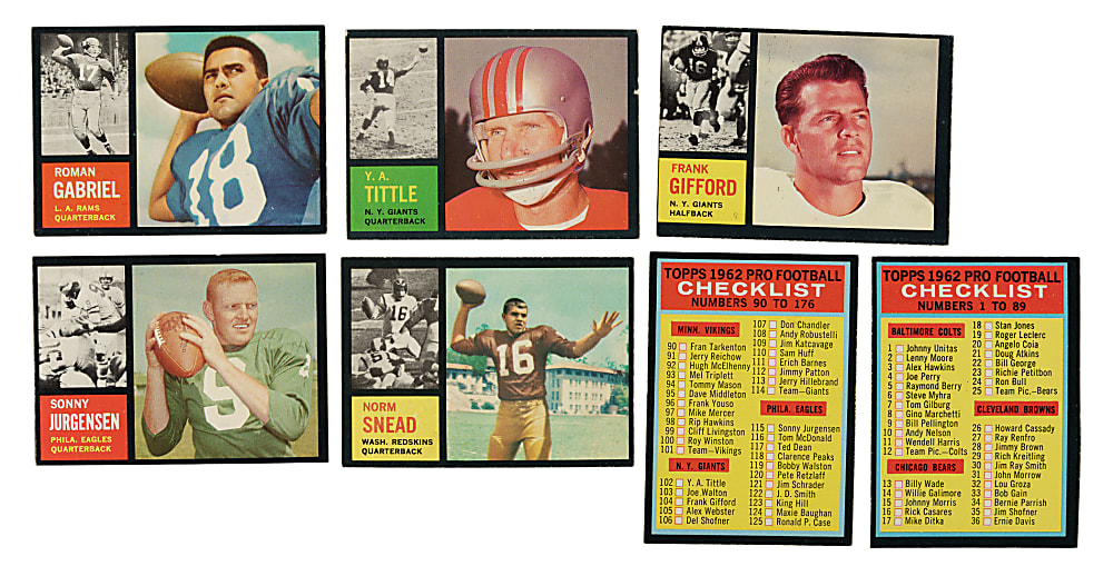 1962 Topps Football Complete Set (176) Including 14 PSA-Graded Cards