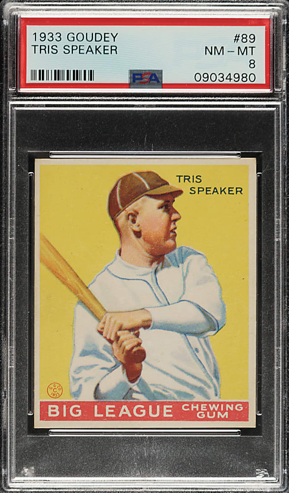 1933 R319 Goudey #89 Tris Speaker PSA NM-MT 8