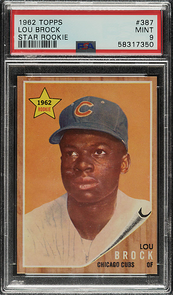 1962 Topps #387 Lou Brock Rookie PSA MINT 9