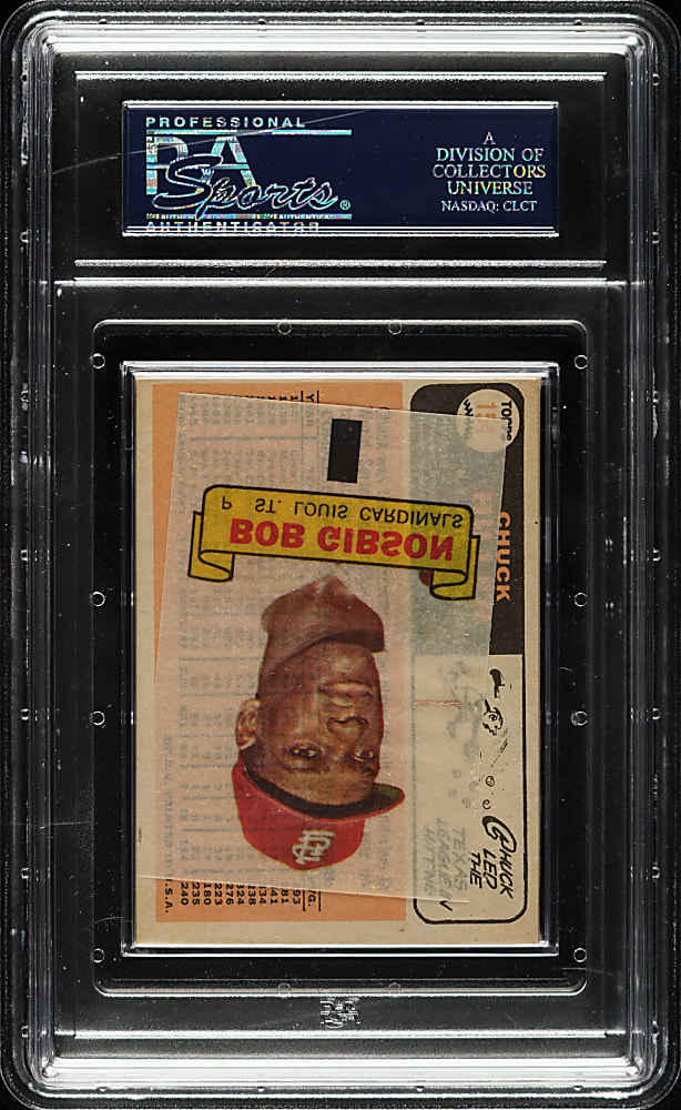 1966 Topps Second Series Unopened Cello Pack PSA NM-MT 8 - Rub-Off Insert Bob Gibson on Back