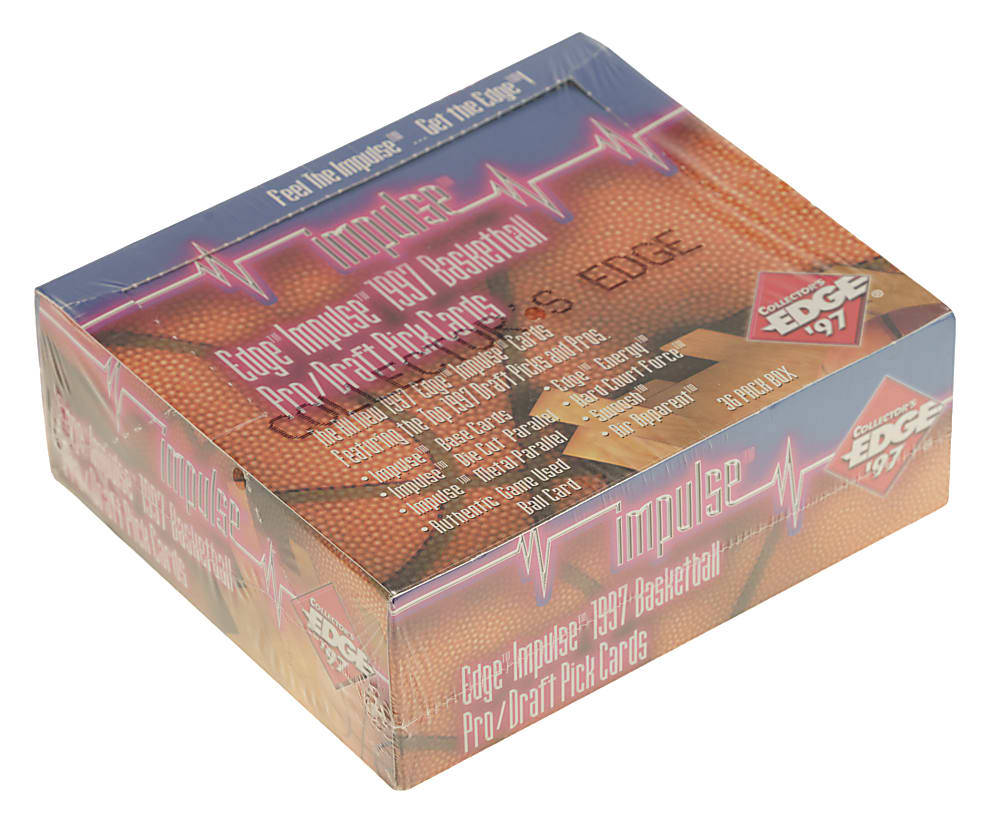 1997-1998 Collector's Edge Impulse Basketball Factory-Sealed Unopened Hobby Box (36 Packs) - Tim Duncan and Tracy McGrady Rookie Year