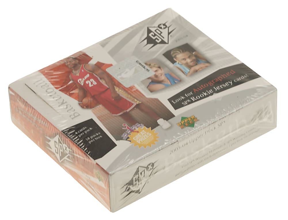 2003-2004 Upper Deck SPx Basketball Factory-Sealed Unopened Hobby Box (18 Packs) - LeBron James Rookie Year