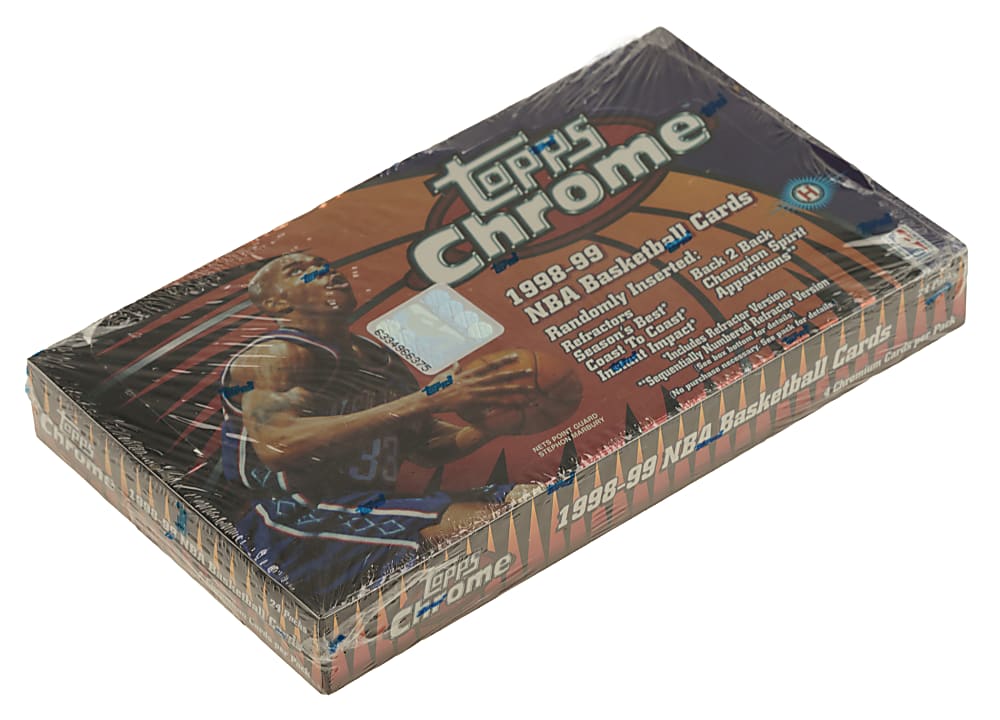 1998-1999 Topps Chrome Basketball Factory-Sealed Unopened Hobby Box (24 Packs) - Dirk Nowitzki and Vince Carter Rookie Year