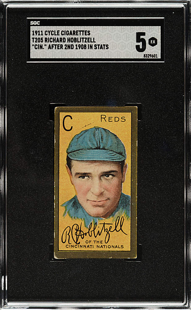 1911 T205 Gold Border Dick Hoblitzell Cin. After 1908 Stats SGC EX 5 - Cycle Back - 1 of 4 - Highest Graded!