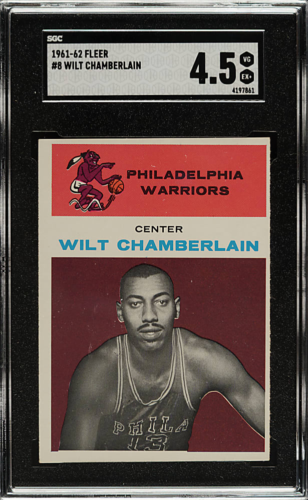 1961-1962 Fleer Basketball #8 Wilt Chamberlain Rookie SGC VG/EX+ 4.5