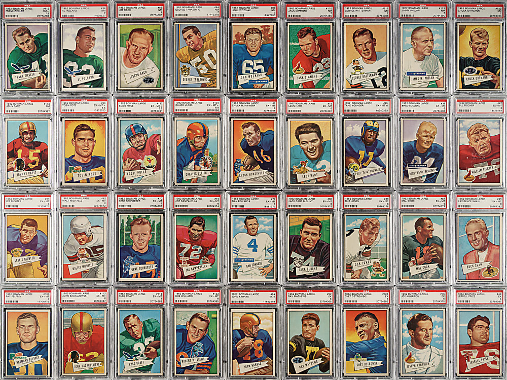 1952 Bowman Large Football Complete Set (144) Including 84 PSA-Graded Cards
