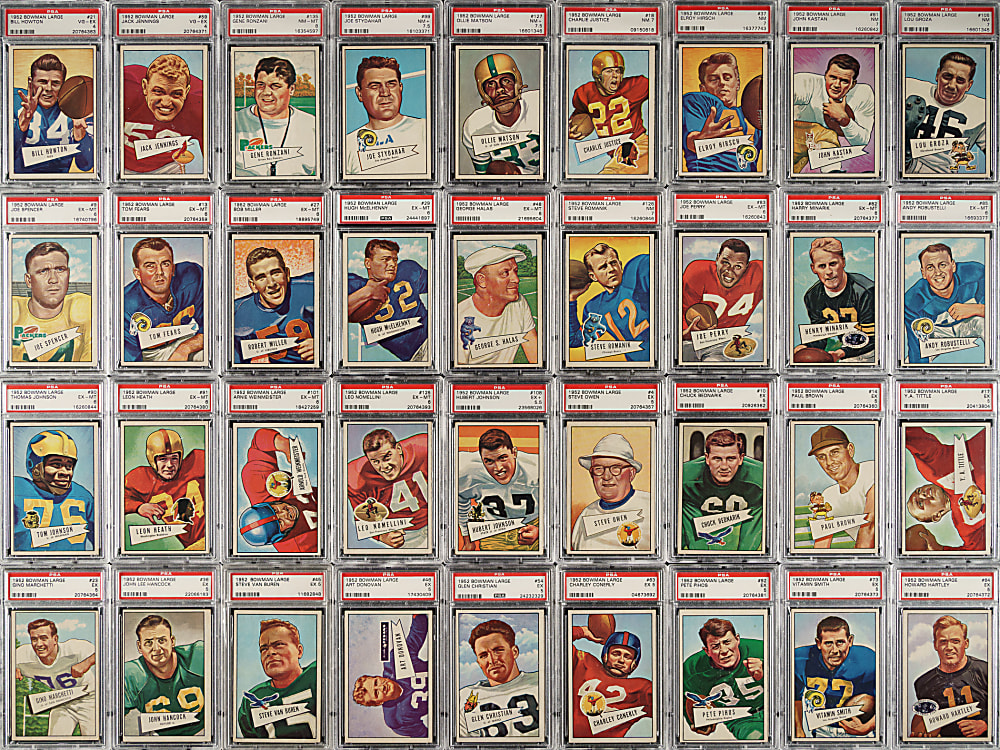 1952 Bowman Large Football Complete Set (144) Including 84 PSA-Graded Cards