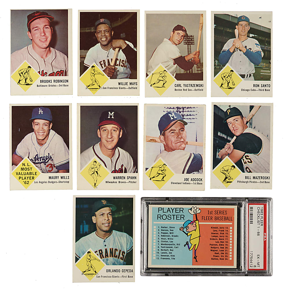 1963 Fleer Complete Set (67) Including Checklist