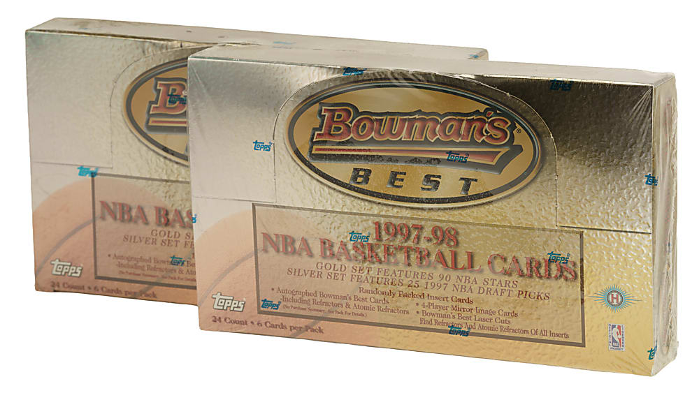 1997-1998 Bowman's Best Basketball Factory-Sealed Unopened Hobby Box Pair (2 Boxes, 48 Packs) - Tim Duncan and Tracy McGrady Rookie Year