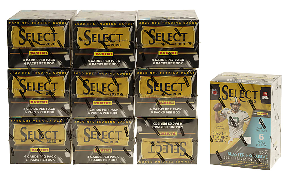 2020 Panini Select Football Factory-Sealed Unopened Blaster Box Collection (10 Boxes, 60 Packs) - Joe Burrow, Justin Herbert, and Jalen Hurts Rookie Year
