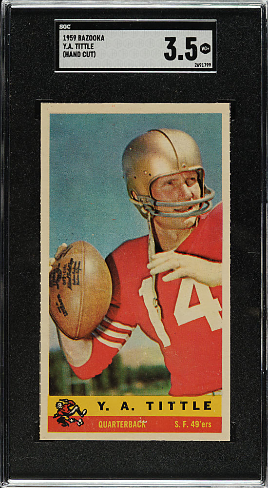 1959 Bazooka Football Y.A. Tittle SGC VG+ 3.5