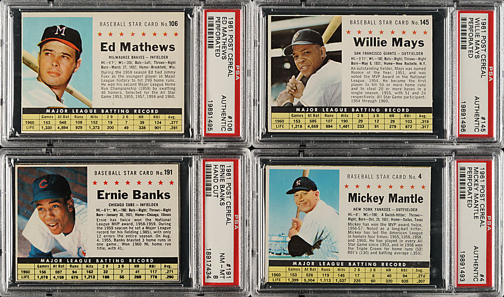 1961 Post Cereal Complete Set (200) Plus 20 Variations