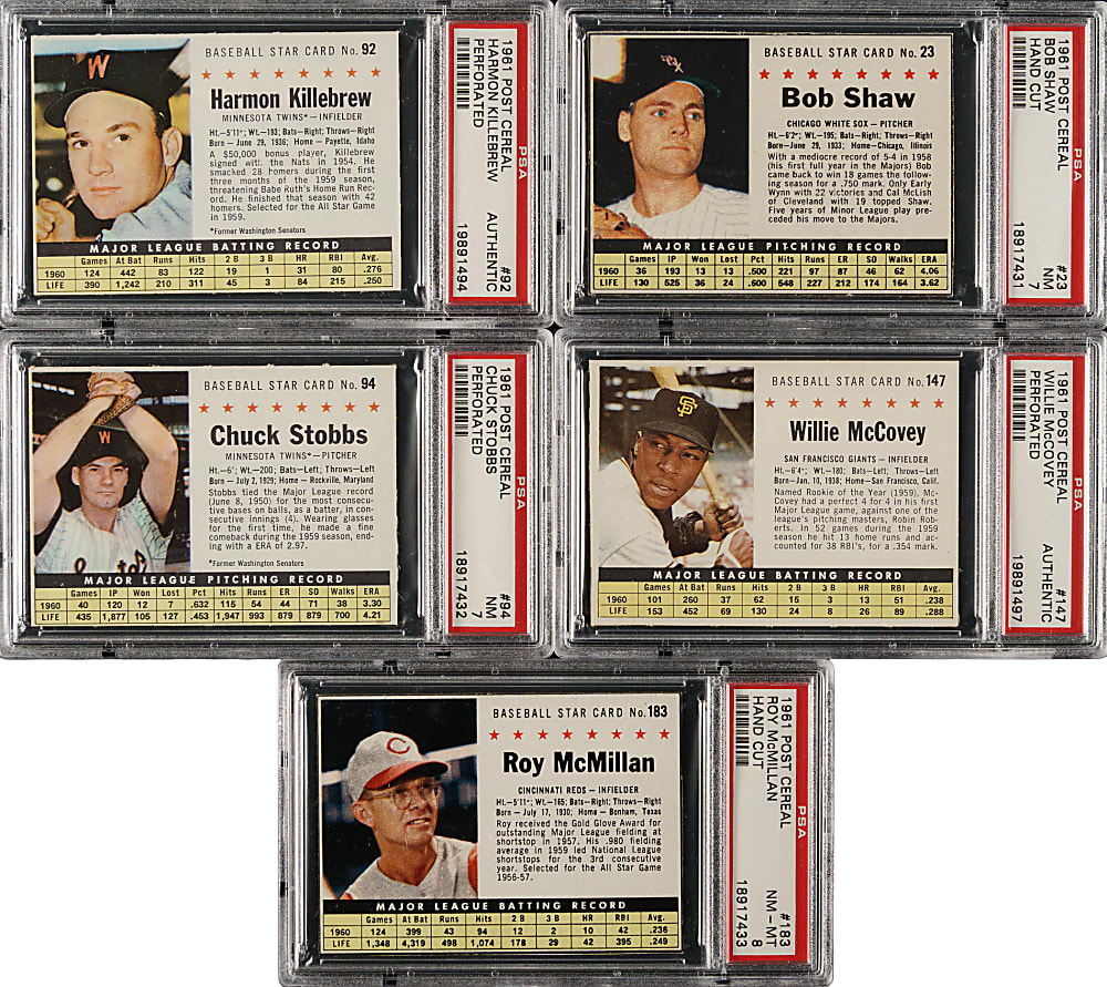 1961 Post Cereal Complete Set (200) Plus 20 Variations