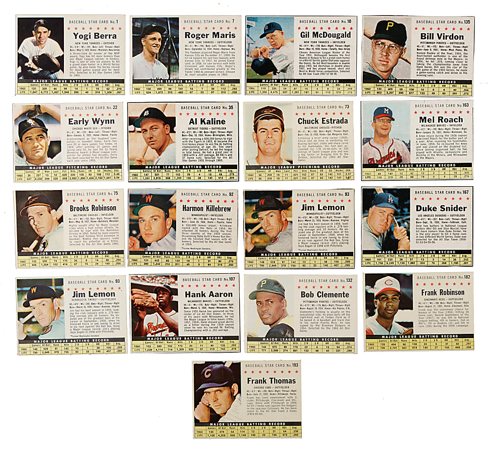 1961 Post Cereal Complete Set (200) Plus 20 Variations
